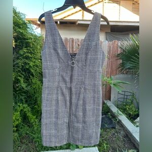 SHEIN Brown Houndstooth Pattern Dress